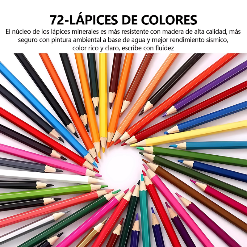 ColorMax® – Set Profesional de 72 Lápices de Colores Suaves, Vivos y Resistentes para Dibujar, Pintar y Colorear ✏️🎨