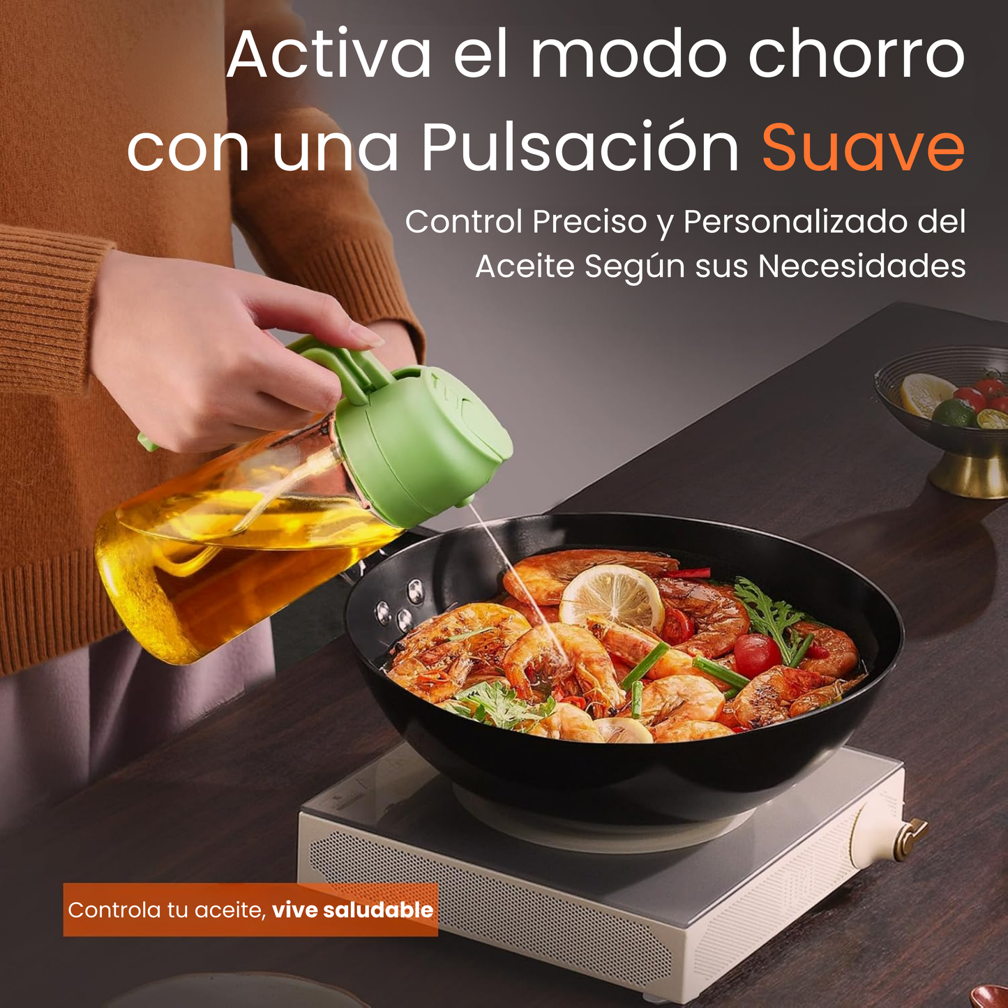 OilMaster® 2 en 1 – Control total: spray + chorro