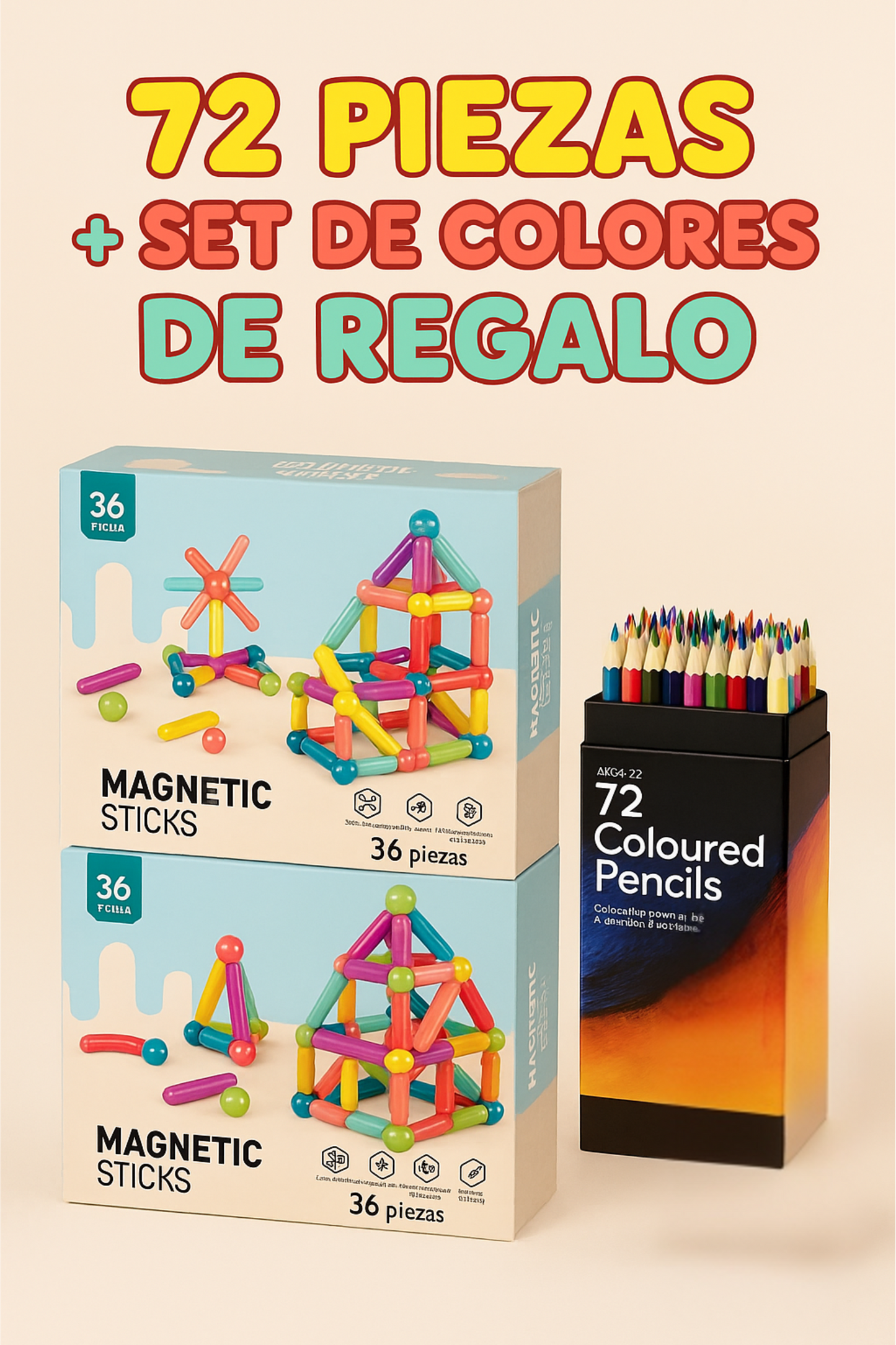 Set de Bloques Magnéticos 3D para Niños | Juguete Educativo de Construcción STEM (3+ Años)