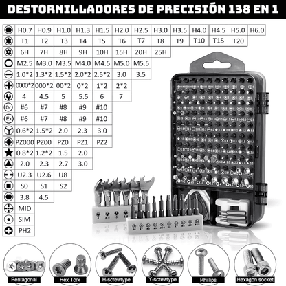 ToolMaster Pro® - Set de Destornilladores de Precisión 138 en 1 (Mejorado)