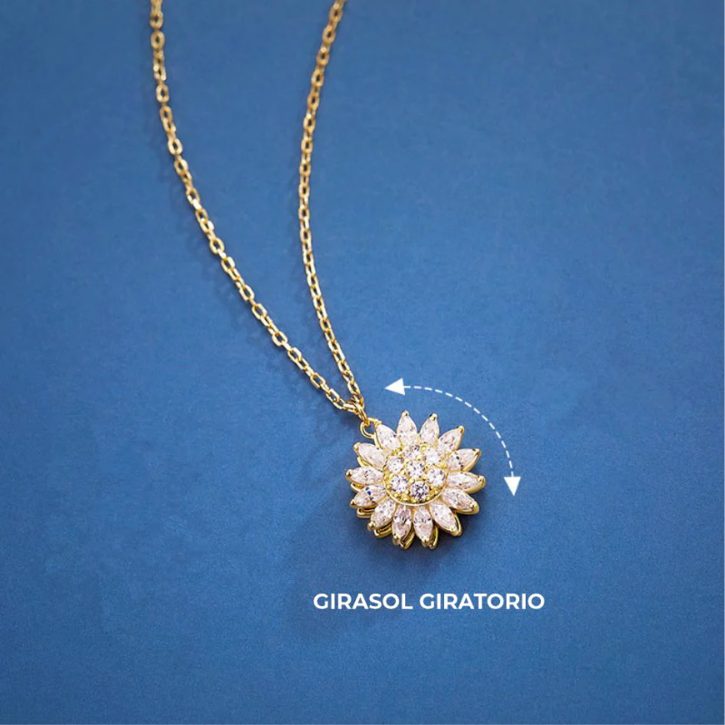 Collar De Girasol Giratorio - Atrae Felicidad, Vitalidad, Energia Y Optimismo